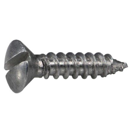 Sheet Metal Screw, #4 X 1/2 In, Aluminum Oval Head Slotted Drive, 48 PK